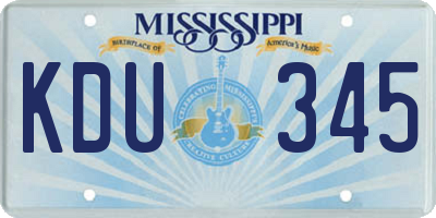 MS license plate KDU345