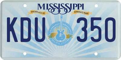 MS license plate KDU350