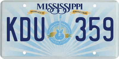 MS license plate KDU359