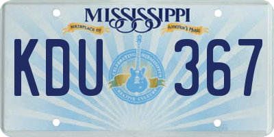 MS license plate KDU367
