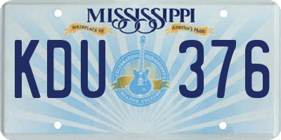 MS license plate KDU376