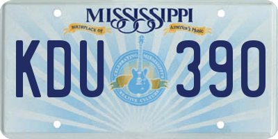 MS license plate KDU390