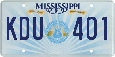 MS license plate KDU401