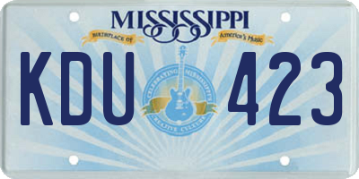 MS license plate KDU423