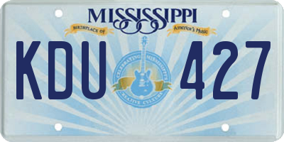 MS license plate KDU427