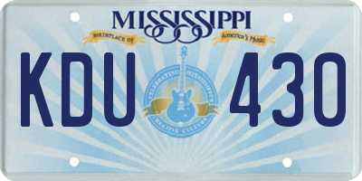 MS license plate KDU430