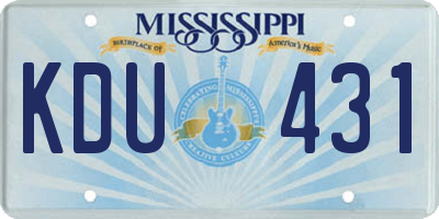 MS license plate KDU431