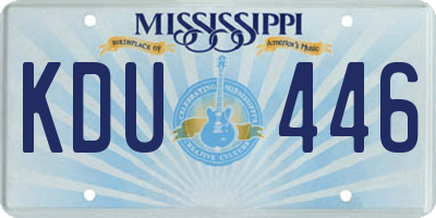 MS license plate KDU446