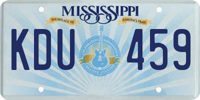 MS license plate KDU459
