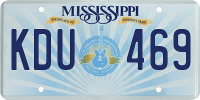MS license plate KDU469