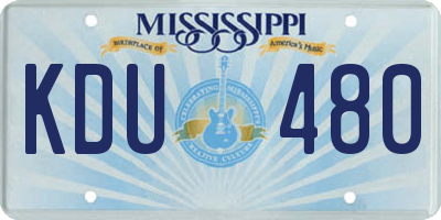 MS license plate KDU480