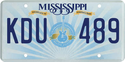 MS license plate KDU489
