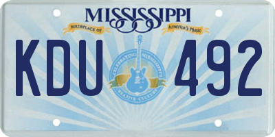 MS license plate KDU492