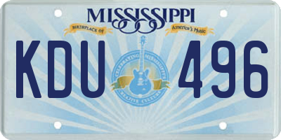 MS license plate KDU496