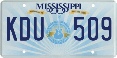 MS license plate KDU509