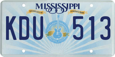 MS license plate KDU513