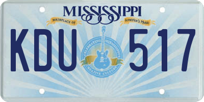 MS license plate KDU517