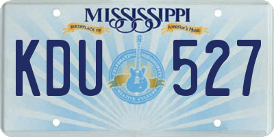MS license plate KDU527