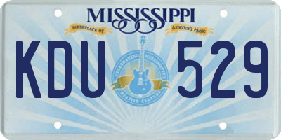 MS license plate KDU529