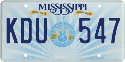 MS license plate KDU547