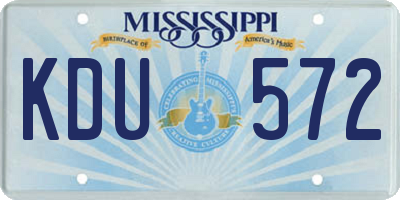 MS license plate KDU572