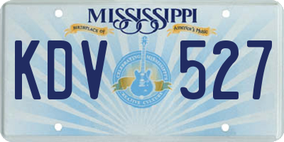 MS license plate KDV527