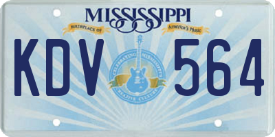 MS license plate KDV564