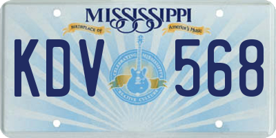 MS license plate KDV568