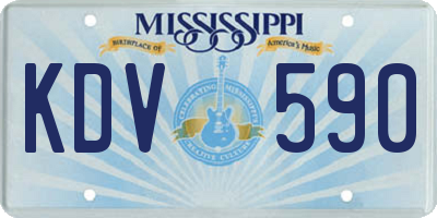 MS license plate KDV590