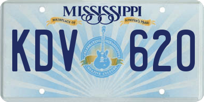 MS license plate KDV620