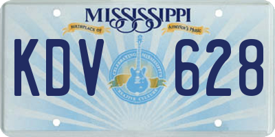 MS license plate KDV628