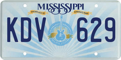MS license plate KDV629