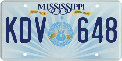 MS license plate KDV648
