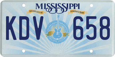 MS license plate KDV658