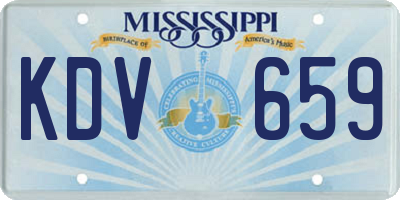 MS license plate KDV659