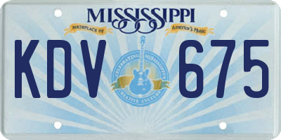 MS license plate KDV675