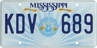 MS license plate KDV689