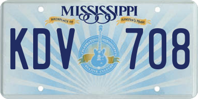 MS license plate KDV708