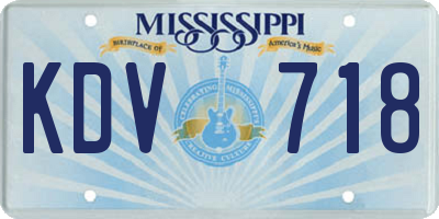 MS license plate KDV718