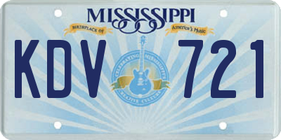 MS license plate KDV721