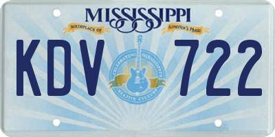 MS license plate KDV722