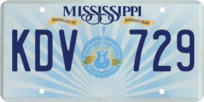 MS license plate KDV729