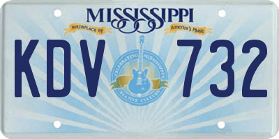MS license plate KDV732