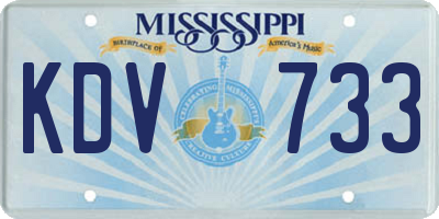 MS license plate KDV733