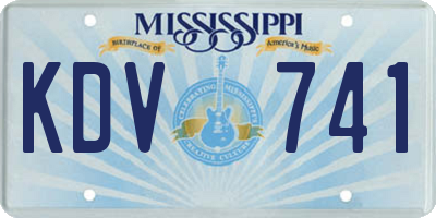 MS license plate KDV741