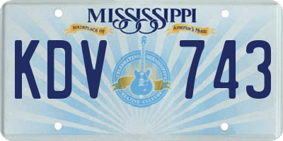 MS license plate KDV743