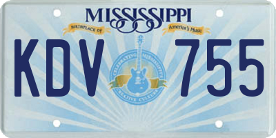 MS license plate KDV755