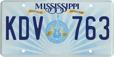 MS license plate KDV763