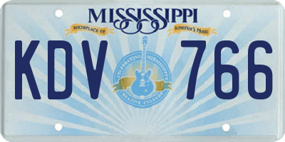MS license plate KDV766
