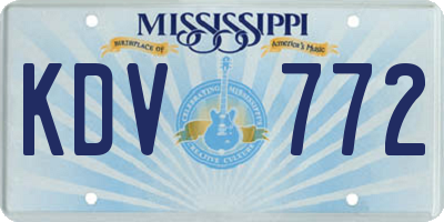 MS license plate KDV772